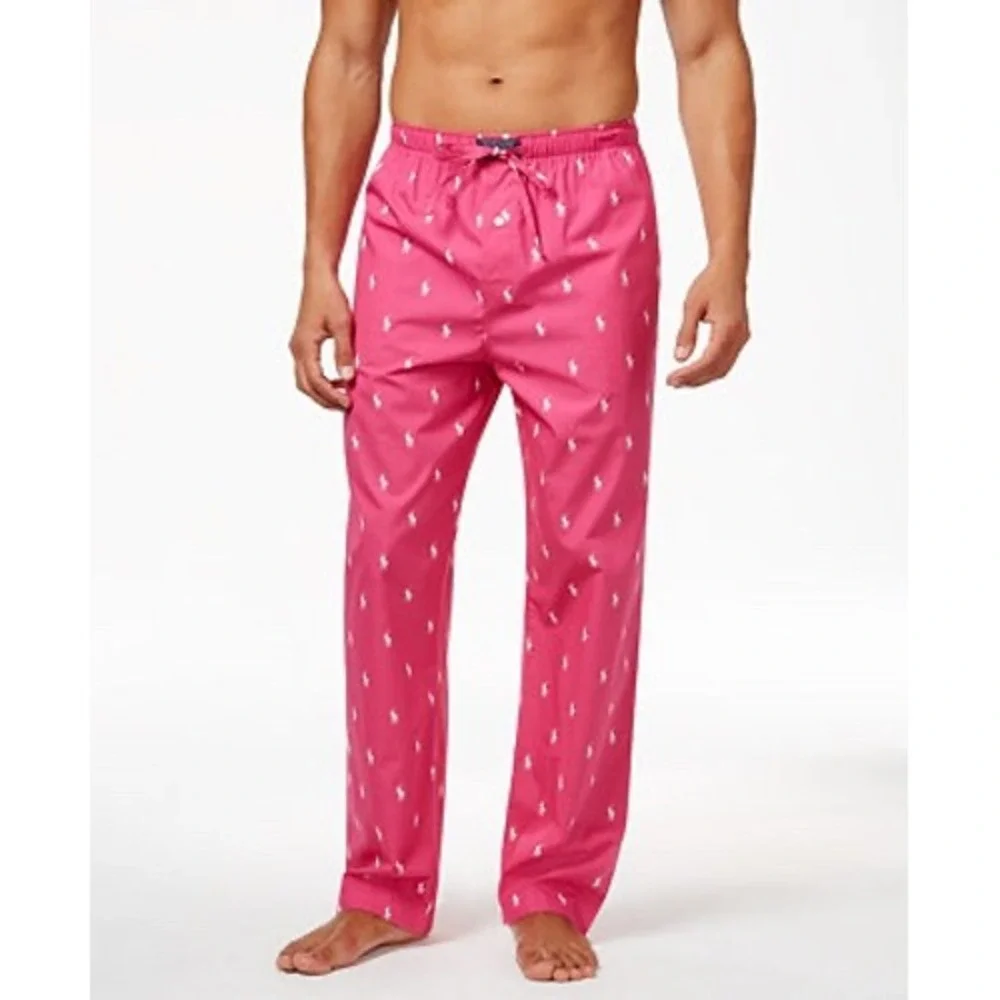 Polo Ralph Lauren Pink Pony Logo Cotton Sleepwear Pajama Pants Medium